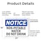 Signmission Non-Potable Water Not For Drinking, 24 in W x Rectangle, Plastic OS-2PACK-NS-P-1824-L-15094 - alternate 2